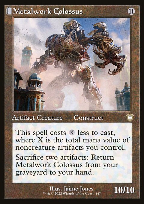 Metalwork Colossus, The Brothers' War Commander #147, Magic: The Gathering card