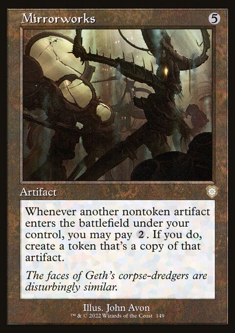 Mirrorworks, The Brothers' War Commander #149, Magic: The Gathering card