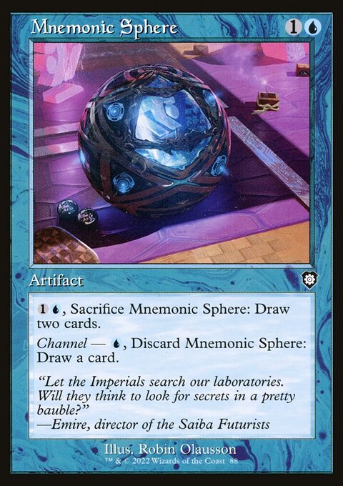 Mnemonic Sphere, The Brothers' War Commander #88, Magic: The Gathering card