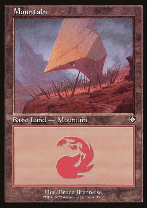 Mountain, The Brothers' War Commander #35, Magic: The Gathering card