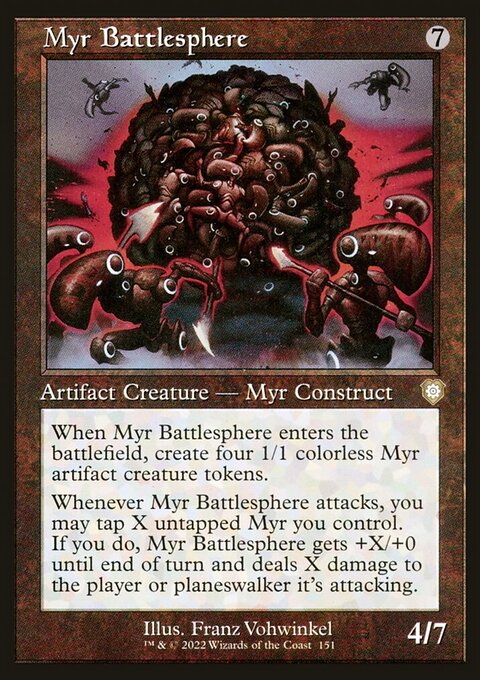 Myr Battlesphere, The Brothers' War Commander #151, Magic: The Gathering card