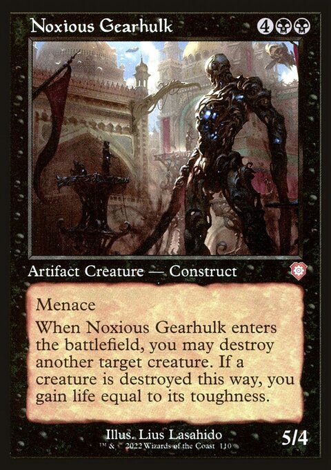 Noxious Gearhulk, The Brothers' War Commander #110, Magic: The Gathering card