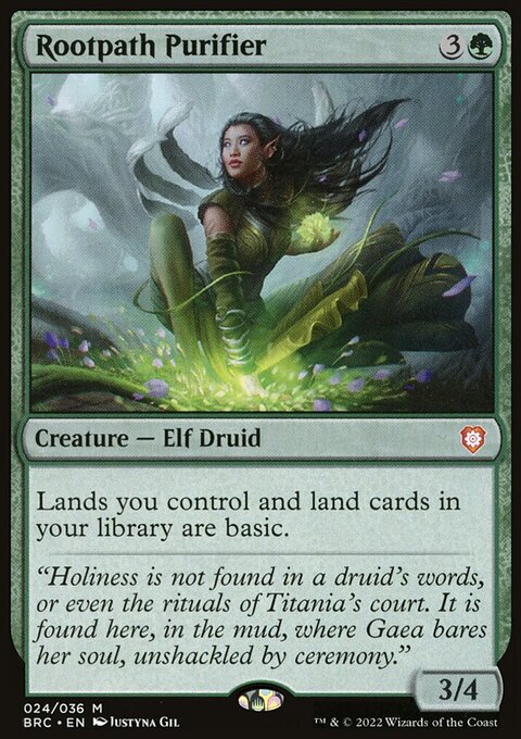 Rootpath Purifier, The Brothers' War Commander #24, Magic: The Gathering card