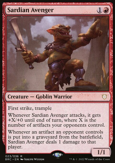 Sardian Avenger, The Brothers' War Commander #23, Magic: The Gathering card