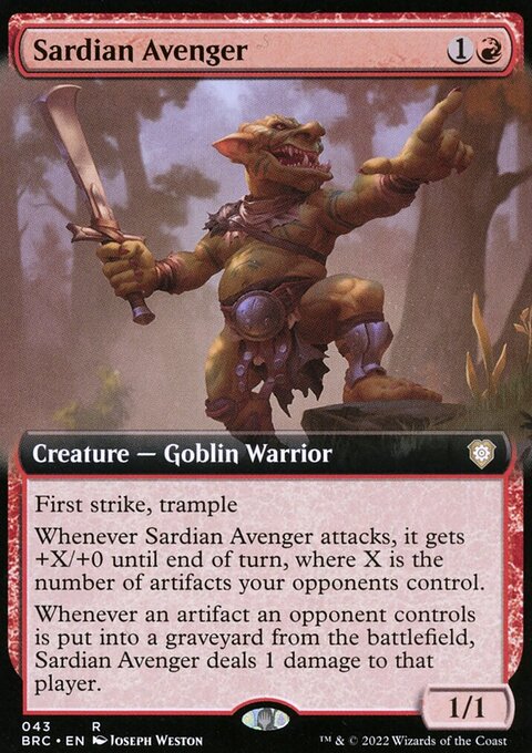 Sardian Avenger, The Brothers' War Commander #43, Magic: The Gathering card