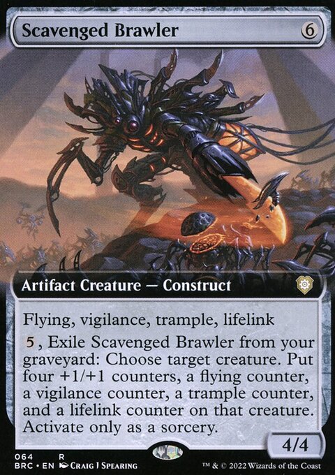Scavenged Brawler, The Brothers' War Commander #64, Magic: The Gathering card