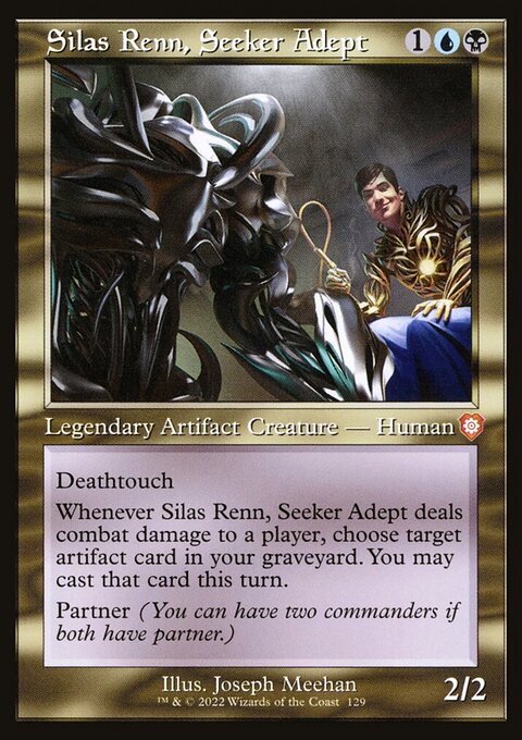 Silas Renn, Seeker Adept, The Brothers' War Commander #129, Magic: The Gathering card