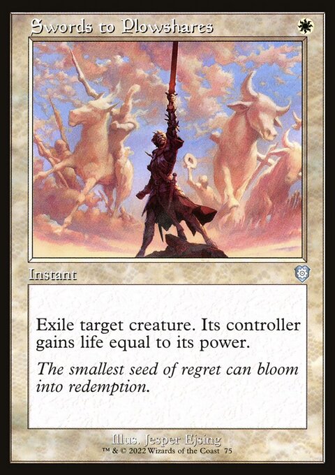 Swords to Plowshares, The Brothers' War Commander #75, Magic: The Gathering card