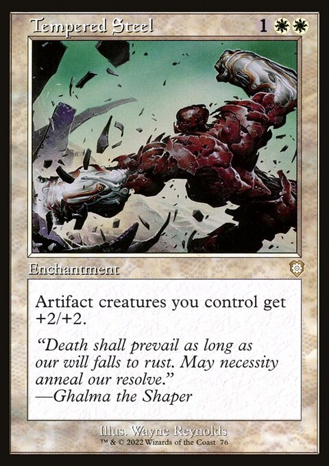 Tempered Steel, The Brothers' War Commander #76, Magic: The Gathering card