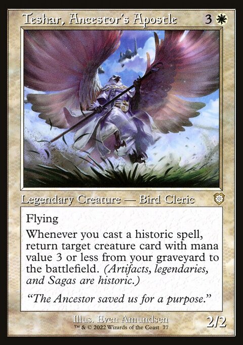 Teshar, Ancestor's Apostle, The Brothers' War Commander #77, Magic: The Gathering card