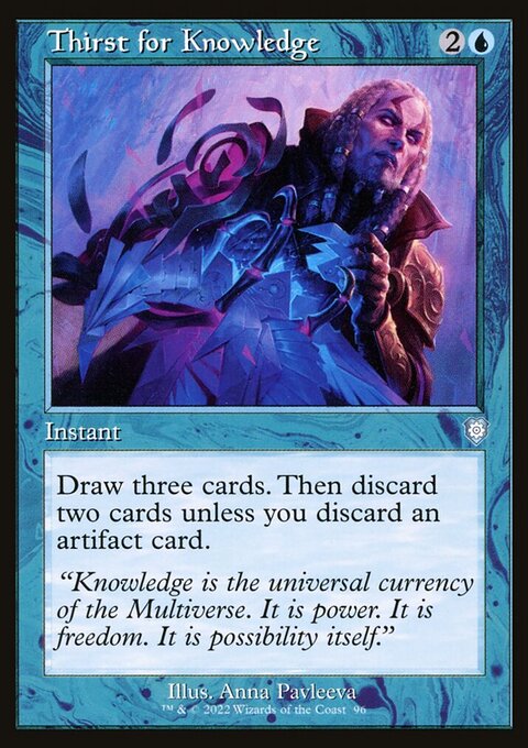 Thirst for Knowledge, The Brothers' War Commander #96, Magic: The Gathering card