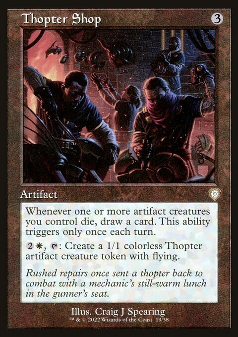 Thopter Shop, The Brothers' War Commander #19, Magic: The Gathering card
