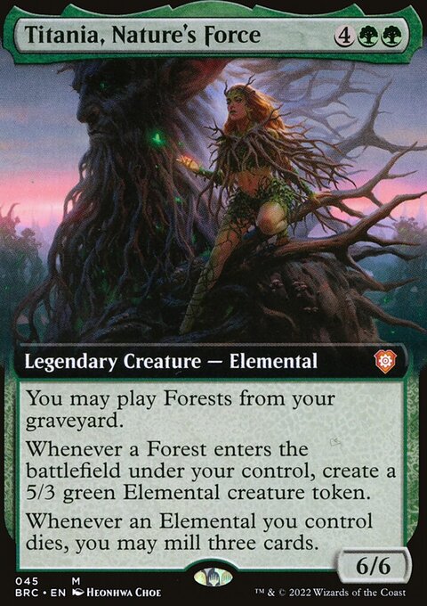 Titania, Nature's Force, The Brothers' War Commander #45, Magic: The Gathering card