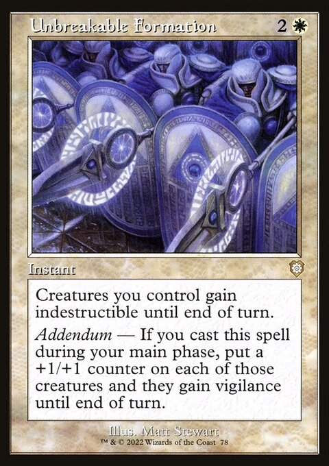 Unbreakable Formation, The Brothers' War Commander #78, Magic: The Gathering card