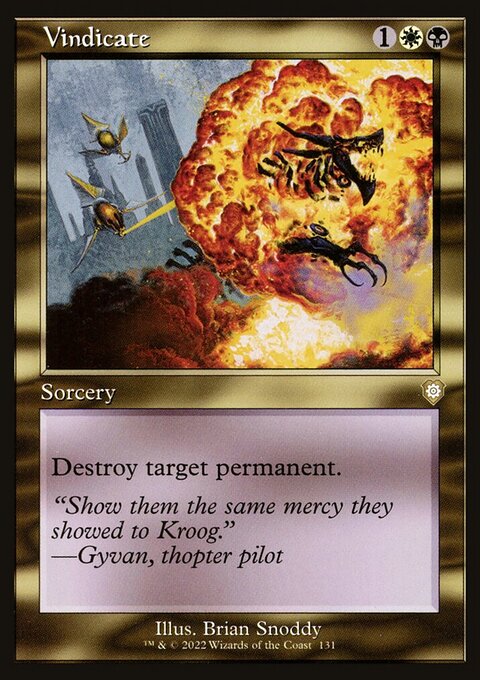 Vindicate, The Brothers' War Commander #131, Magic: The Gathering card