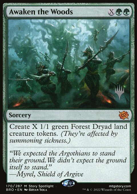 Awaken the Woods, The Brothers' War Promos #170p, Magic: The Gathering card
