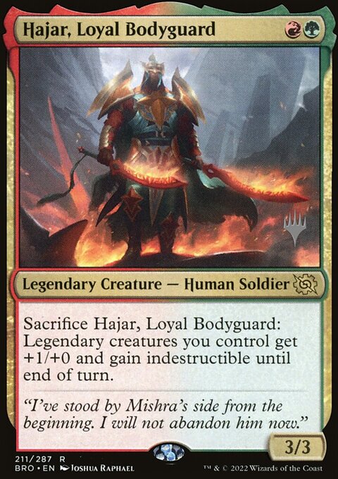 Hajar, Loyal Bodyguard, The Brothers' War Promos #211p, Magic: The Gathering card