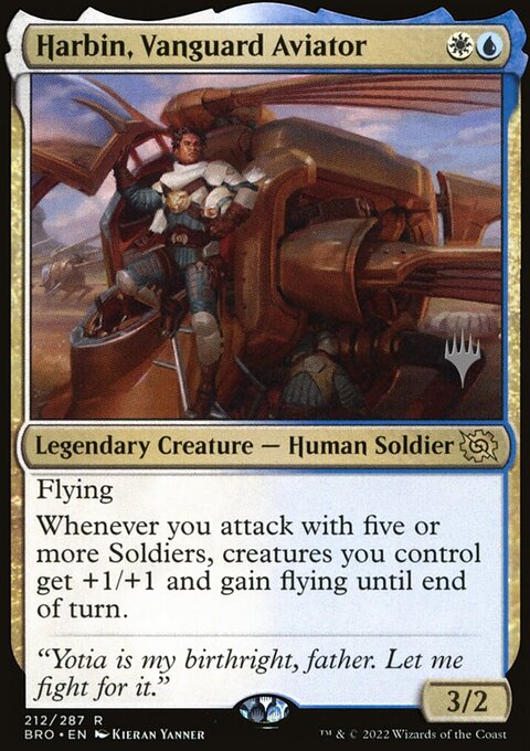 Harbin, Vanguard Aviator, The Brothers' War Promos #212p, Magic: The Gathering card