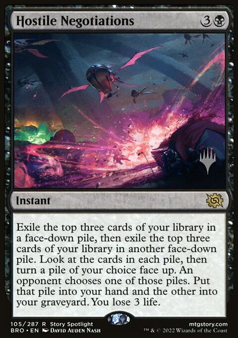 Hostile Negotiations, The Brothers' War Promos #105p, Magic: The Gathering card
