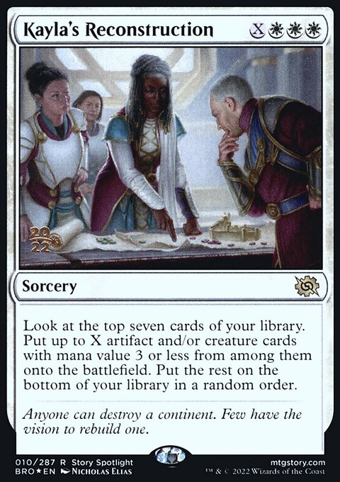 Kayla's Reconstruction, The Brothers' War Promos #10s, Magic: The Gathering card