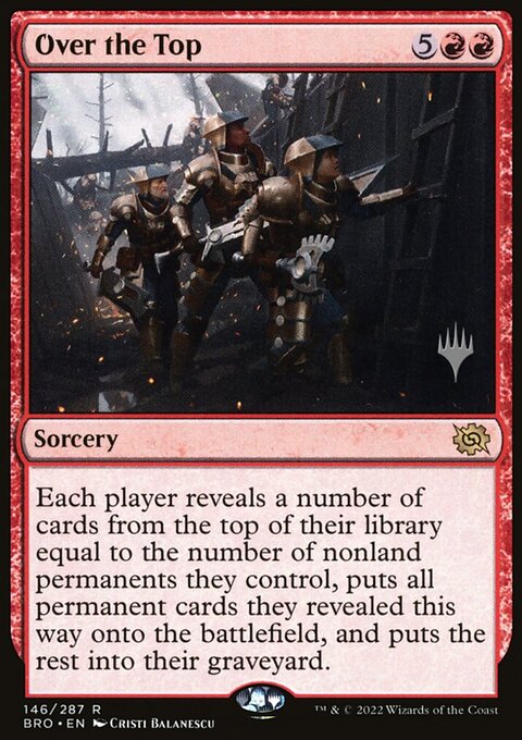 Over the Top, The Brothers' War Promos #146p, Magic: The Gathering card