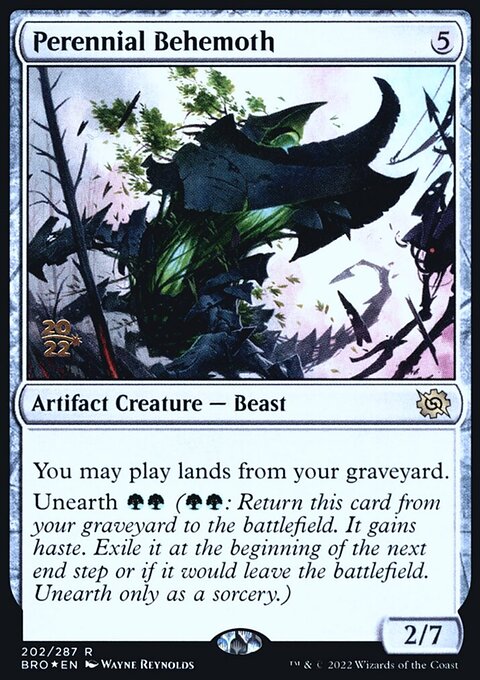Perennial Behemoth, The Brothers' War Promos #202s, Magic: The Gathering card