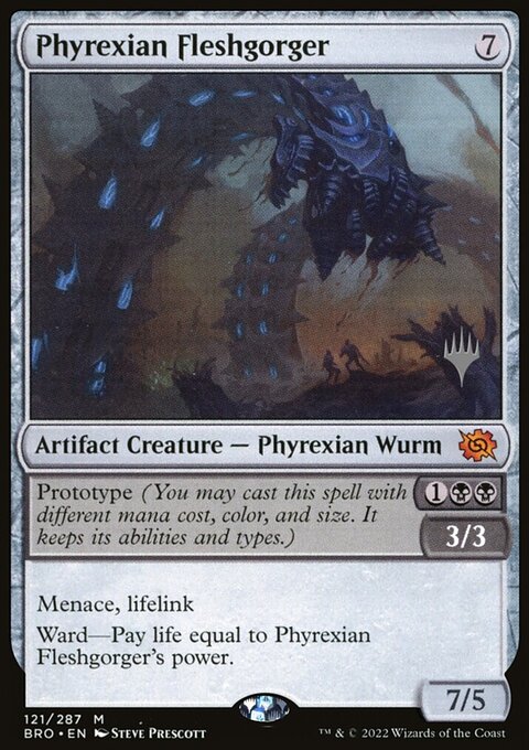 Phyrexian Fleshgorger, The Brothers' War Promos #121p, Magic: The Gathering card
