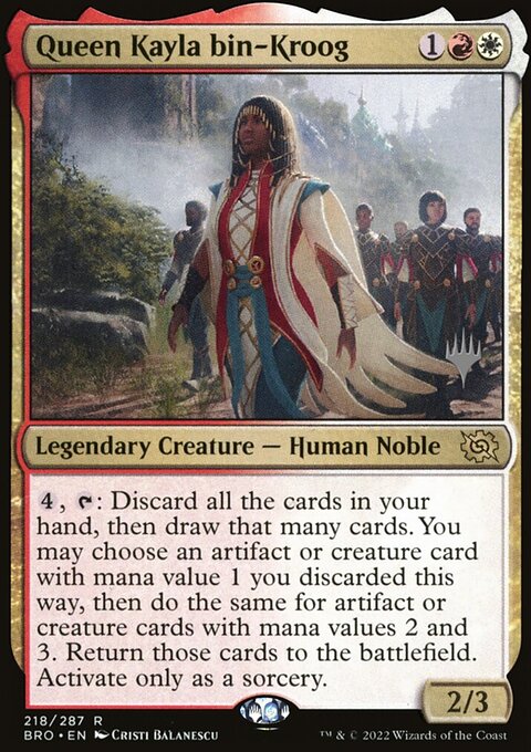 Queen Kayla bin-Kroog, The Brothers' War Promos #218p, Magic: The Gathering card