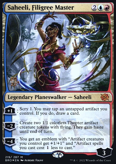 Saheeli, Filigree Master, The Brothers' War Promos #219s, Magic: The Gathering card