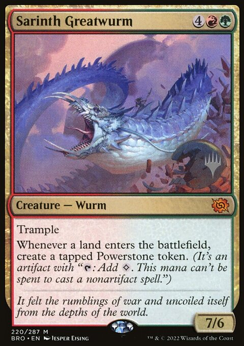 Sarinth Greatwurm, The Brothers' War Promos #220p, Magic: The Gathering card