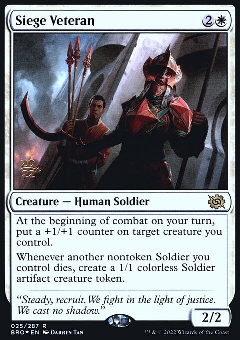 Siege Veteran, The Brothers' War Promos #25s, Magic: The Gathering card