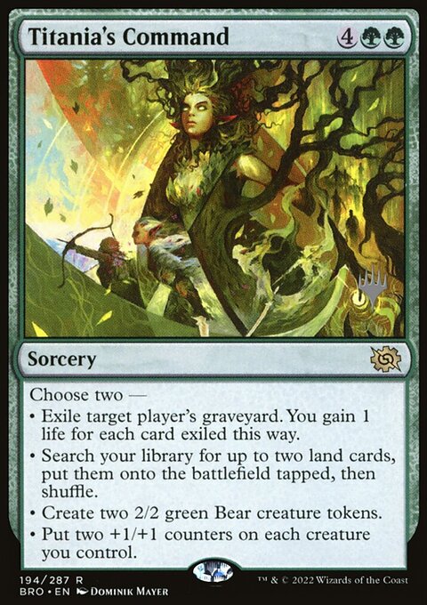 Titania's Command, The Brothers' War Promos #194p, Magic: The Gathering card