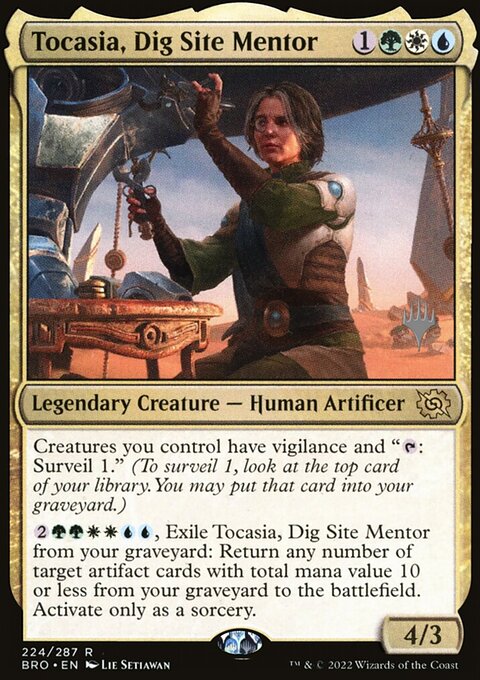 Tocasia, Dig Site Mentor, The Brothers' War Promos #224p, Magic: The Gathering card
