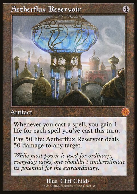 Aetherflux Reservoir, The Brothers' War Retro Artifacts #2, Magic: The Gathering card