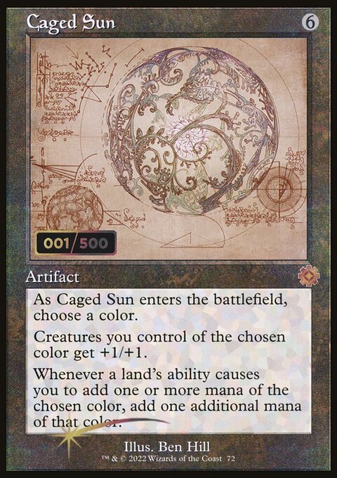 Caged Sun, The Brothers' War Retro Artifacts #72z, Magic: The Gathering card