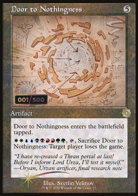 Door to Nothingness, The Brothers' War Retro Artifacts #77z, Magic: The Gathering card