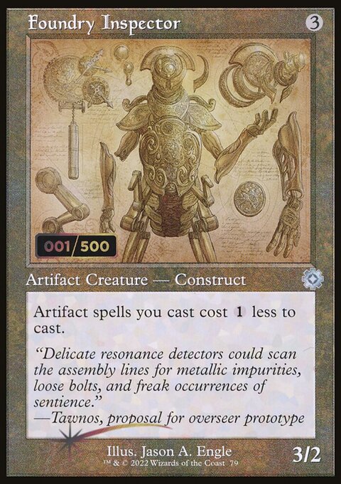Foundry Inspector, The Brothers' War Retro Artifacts #79z, Magic: The Gathering card