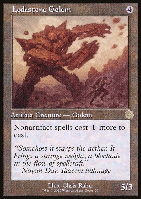 Lodestone Golem, The Brothers' War Retro Artifacts #29, Magic: The Gathering card