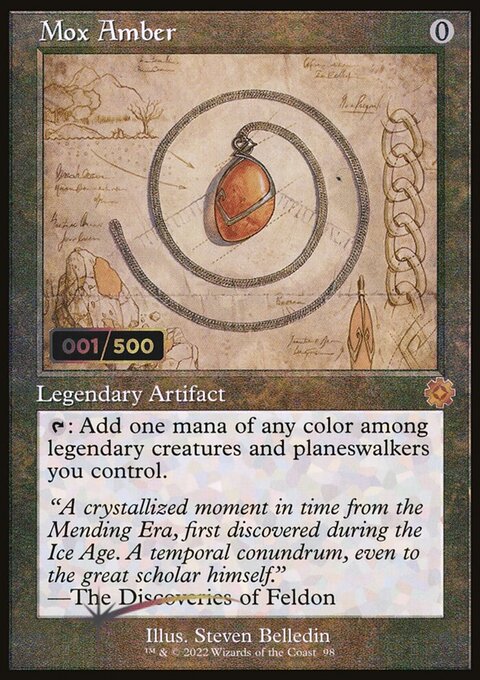 Mox Amber, The Brothers' War Retro Artifacts #98z, Magic: The Gathering card