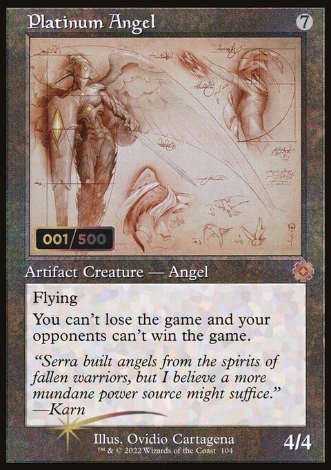 Platinum Angel, The Brothers' War Retro Artifacts #104z, Magic: The Gathering card