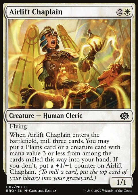 Airlift Chaplain, The Brothers' War #2, Magic: The Gathering card