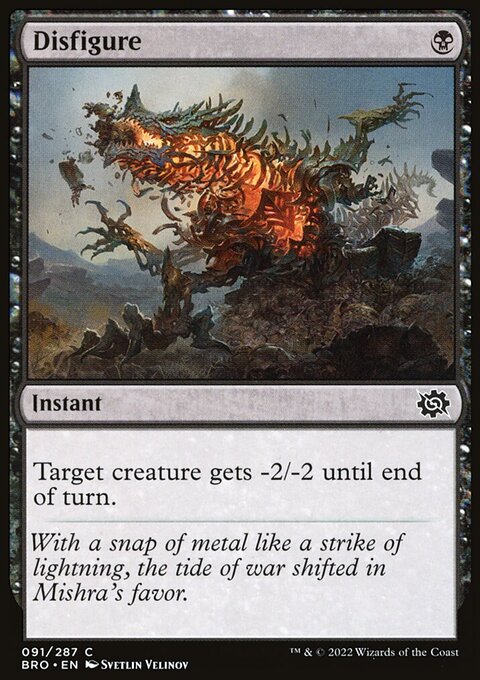 Disfigure, The Brothers' War #91, Magic: The Gathering card