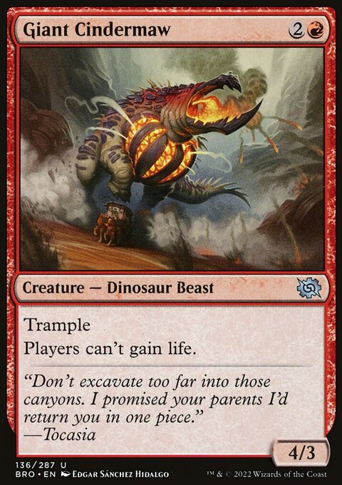 Giant Cindermaw, The Brothers' War #136, Magic: The Gathering card