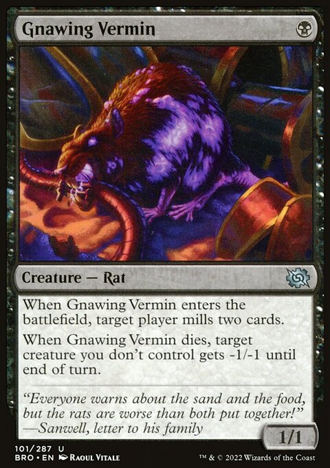 Gnawing Vermin, The Brothers' War #101, Magic: The Gathering card