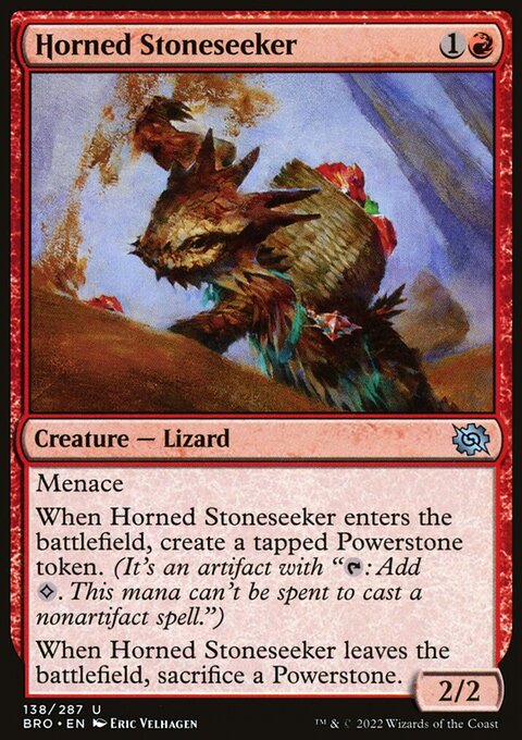 Horned Stoneseeker, The Brothers' War #138, Magic: The Gathering card