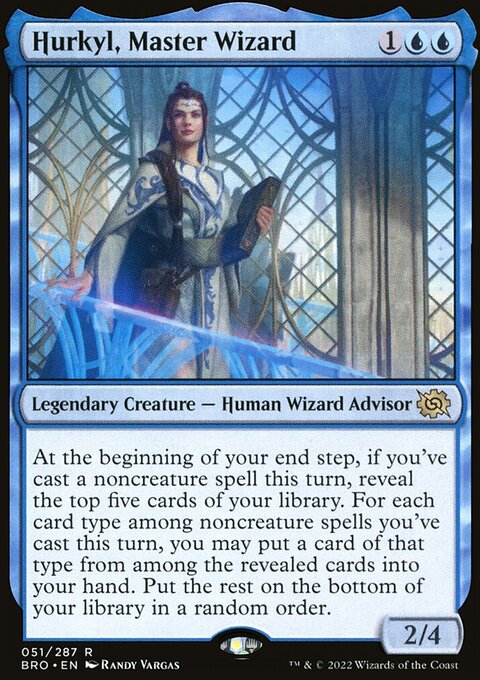 Hurkyl, Master Wizard, The Brothers' War #51, Magic: The Gathering card