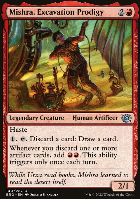 Mishra, Excavation Prodigy, The Brothers' War #140, Magic: The Gathering card