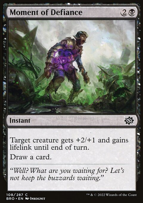 Moment of Defiance, The Brothers' War #108, Magic: The Gathering card