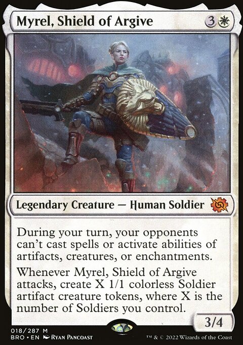 Myrel, Shield of Argive, The Brothers' War #18, Magic: The Gathering card