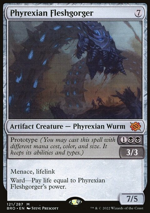 Phyrexian Fleshgorger, The Brothers' War #121, Magic: The Gathering card